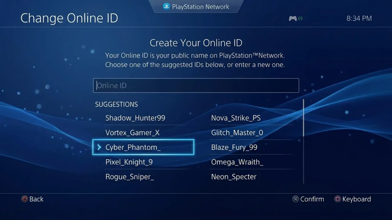 PS4 Usernames