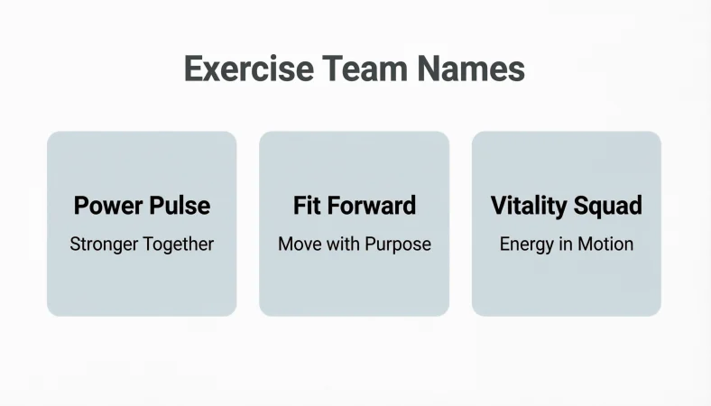 Exercise Team Names