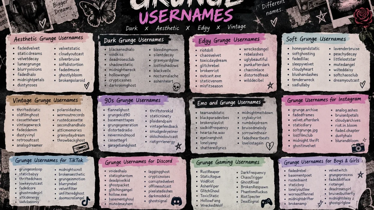 Grunge Usernames